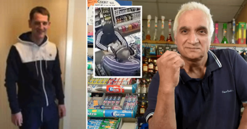 خلع سلاح سارق مسلح در مغازه