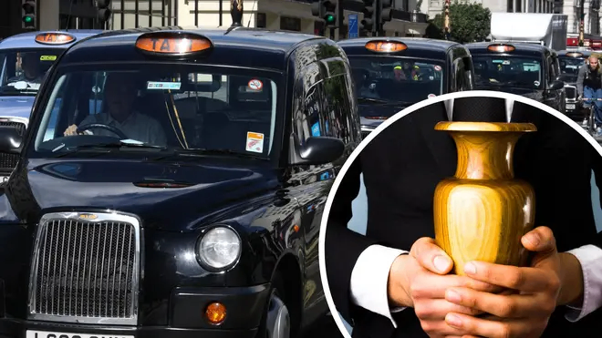 رجل ينسى رماد طفل في سيارة أجرة سوداء