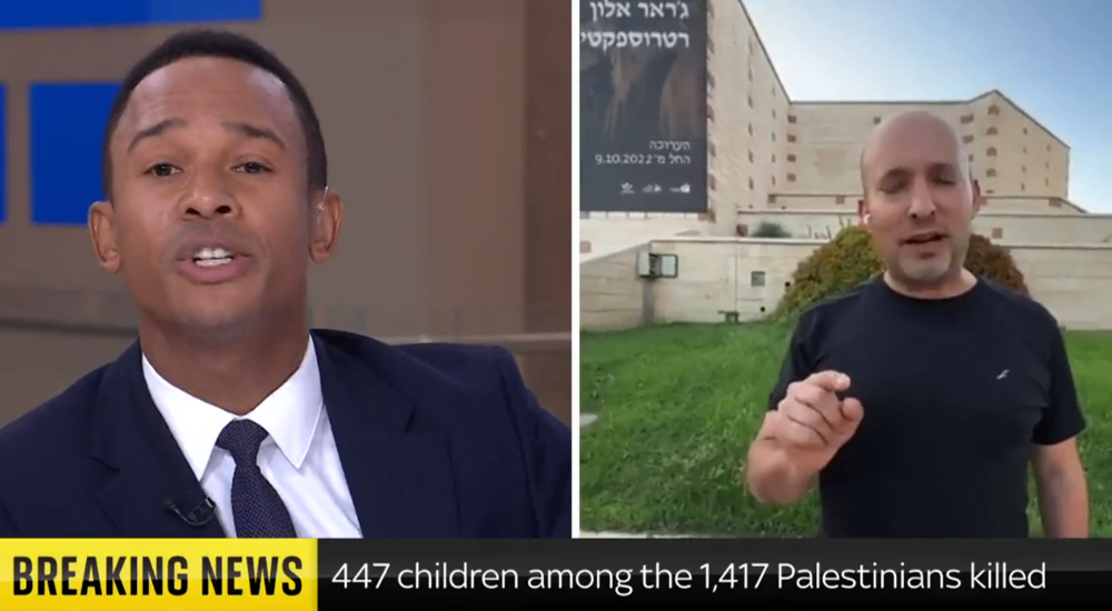 خلاف  بين مذيع سكاي نيوز ورئيس وزراء إسرائيل الأسبق