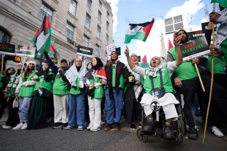 تجمع جماهيري في لندن: مظاهرة كبيرة نصرة لفلسطين