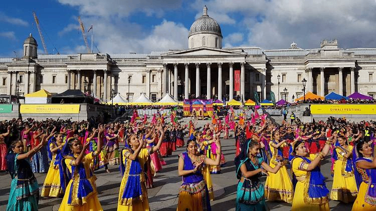 جشن دیوالی در میدان ترافالگار لندن