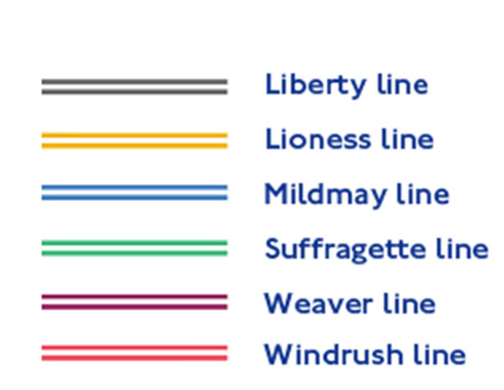  نام‌ها و رنگ‌های جدید شش خط راه‌آهن London Overground